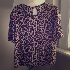 Equipment brand silk leopard top